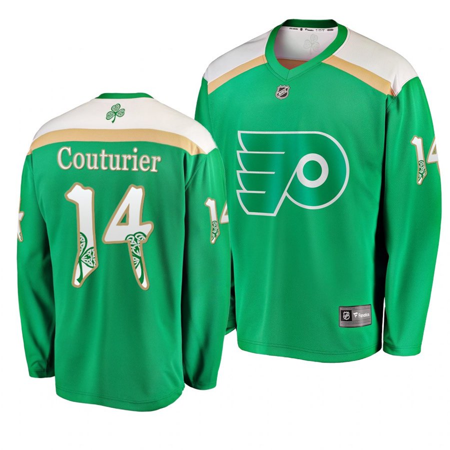 Flyers #14 Sean Couturier St. Patrick's Day Green Stitched Jersey
