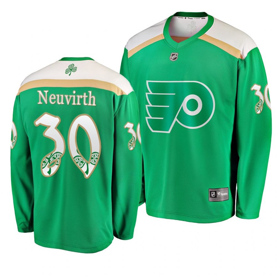 Flyers #30 Michal Neuvirth St. Patrick's Day Green Stitched Jersey