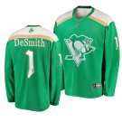 Penguins #1 Casey DeSmith St. Patrick's Day Green Stitched Jersey