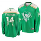 Penguins #14 Tanner Pearson St. Patrick's Day Green Stitched Jersey