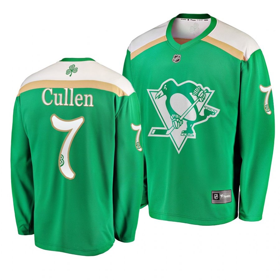 Penguins #7 Matt Cullen St. Patrick's Day Green Stitched Jersey