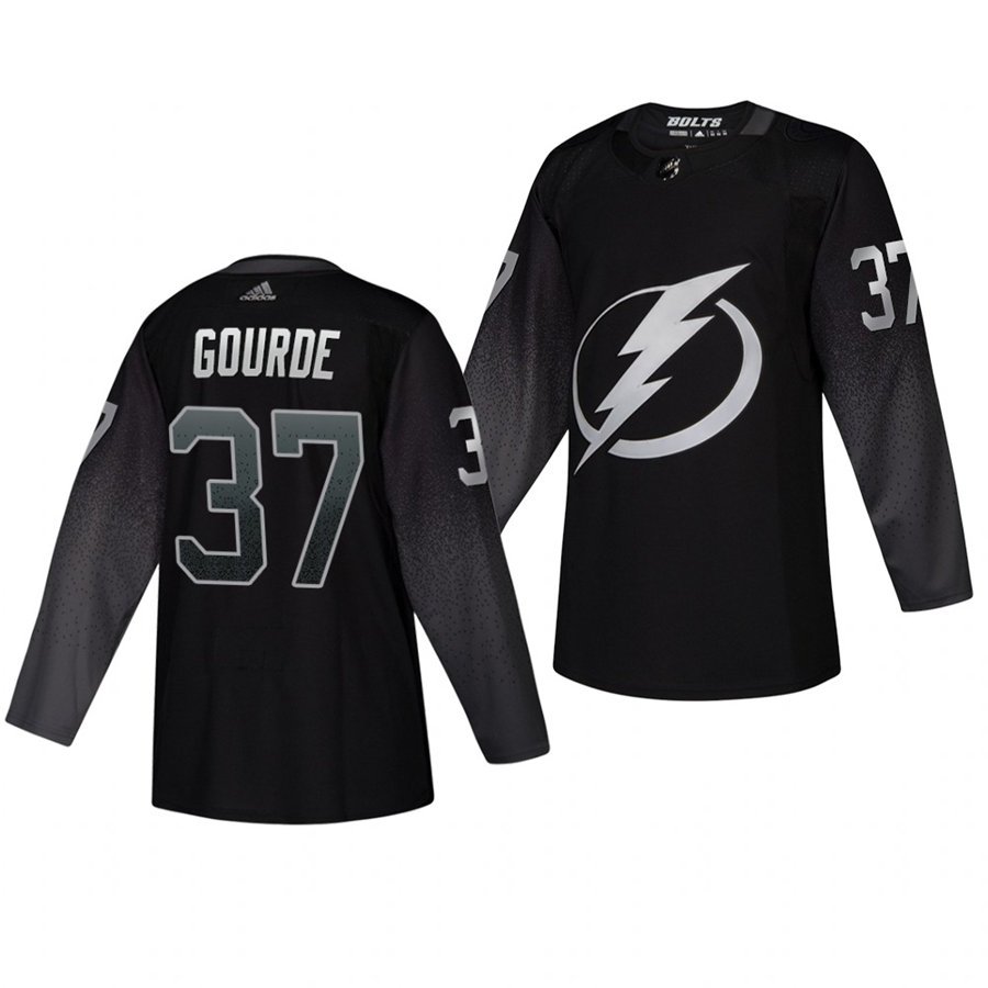 Lightning #37 Yanni Gourde Alternate Black Stitched Jersey