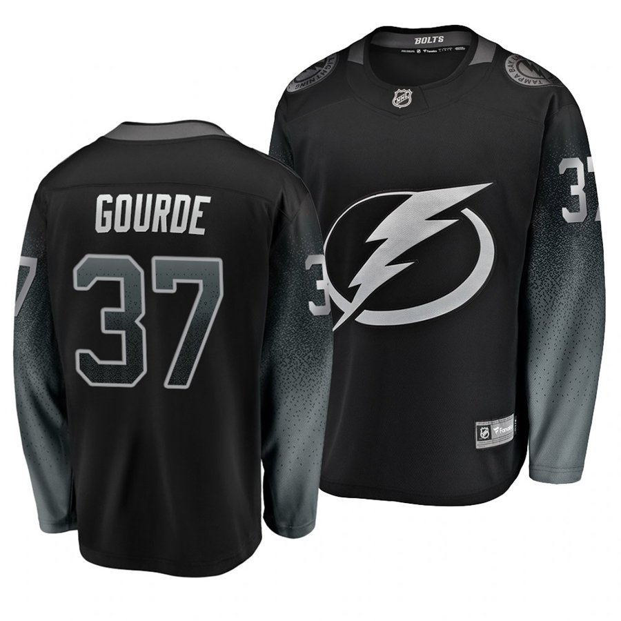 Lightning #37 Yanni Gourde Alternate Black Stitched Jersey