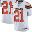 Cleveland Browns #21 Eric Metcalf  White Sewn Jersey