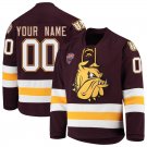 Minnesota–Duluth Bulldogs 0 Custom Name And Number Your Name Away Red Hockey Stitched Jersey
