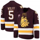 Minnesota–Duluth Bulldogs 5 Nick Wolff Away Red Hockey Stitched Jersey