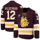 Minnesota–Duluth Bulldogs 12 Jarod Hilderman Away Red Hockey Stitched Jersey