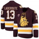 Minnesota–Duluth Bulldogs 13 Tanner Laderoute Away Red Hockey Stitched Jersey