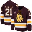 Minnesota–Duluth Bulldogs 21 Noah Cates Away Red Hockey Stitched Jersey