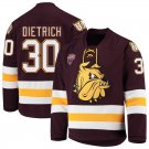 Minnesota–Duluth Bulldogs 30 Andrew Dietrich Away Red Hockey Stitched Jersey