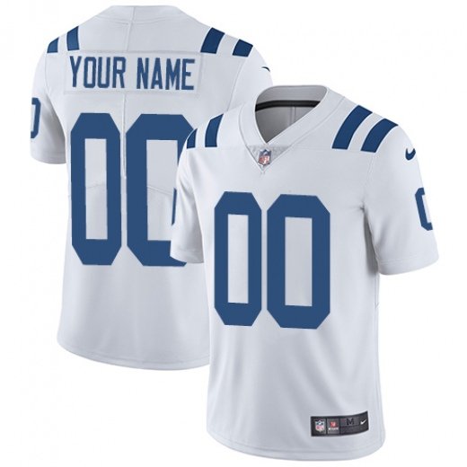 Custom Name And Number Men's Indianapolis Colts Limited White Stitched Jersey With your name and number