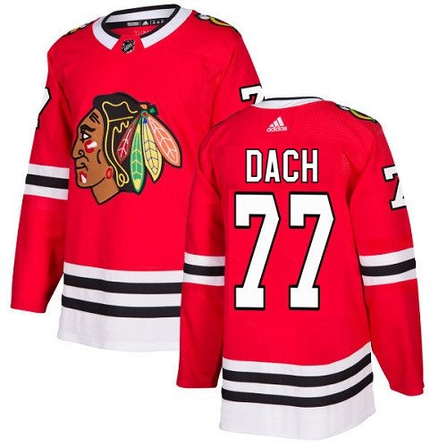 Men's 2019 Draft Chicago Blackhawks #77 Kirby Dach Red Stitched Player Jersey