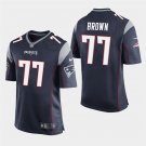 Patriots Trent Brown Navy Stitched Game Jersey