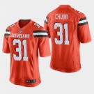 Browns Nick Chubb Orange Stitched Game Jersey