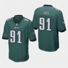 Eagles Fletcher Cox Green Stitched Game Jersey