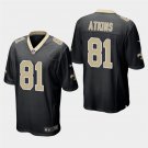 Saints Doug Atkins Black Stitched Game Jersey