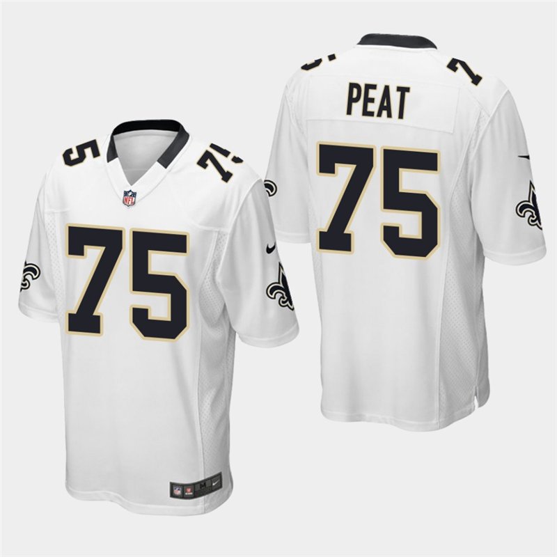 Saints Andrus Peat White Stitched Game Jersey