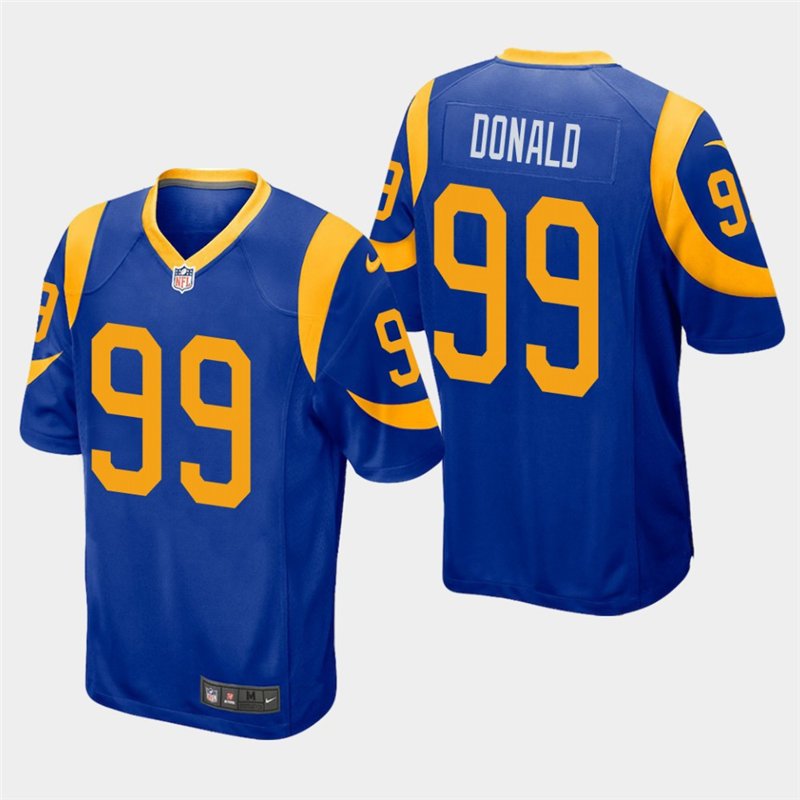 Rams Aaron Donald Royal Stitched Game Jersey