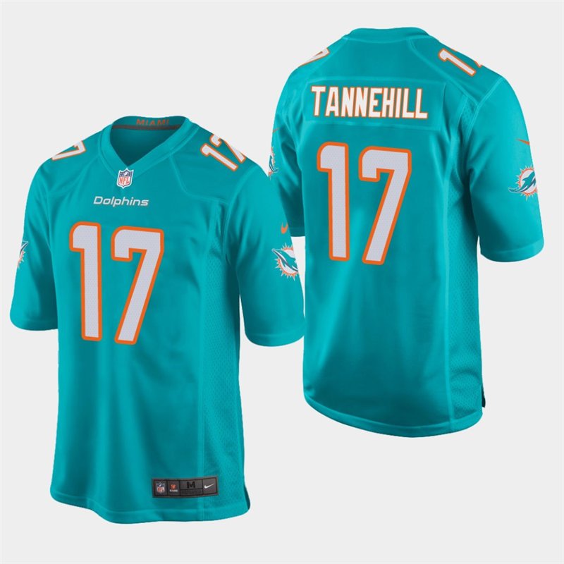 Dolphins Ryan Tannehill Aqua Stitched Game Jersey