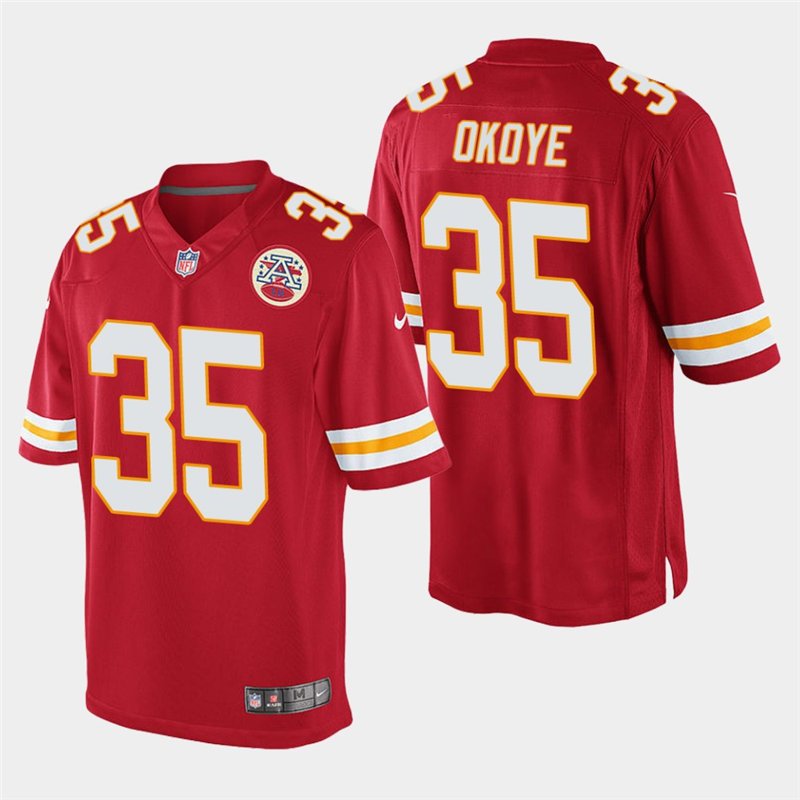 Chiefs Christian Okoye Red Stitched Game Jersey