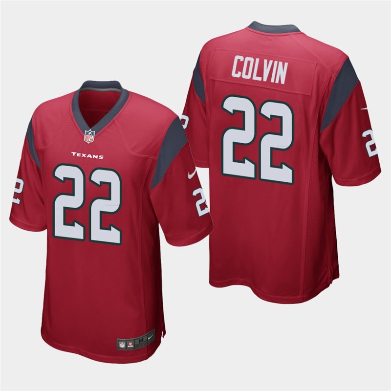 Texans Aaron Colvin Red Stitched Game Jersey
