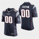 Patriots Custom Name and Number Navy Stitched Game Jersey
