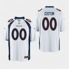 Broncos Custom Name and Number White Stitched Game Jersey