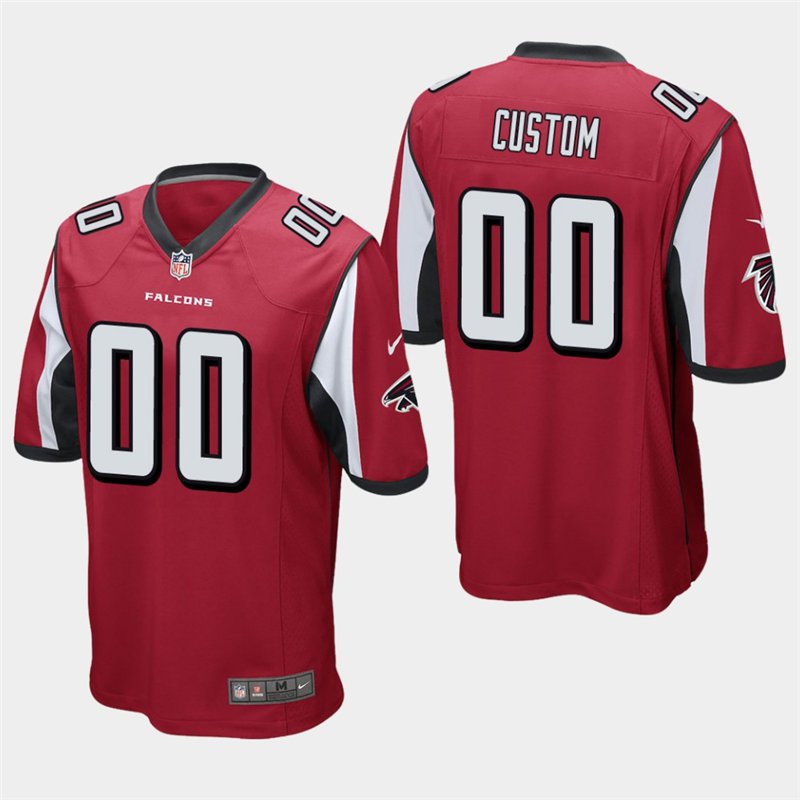 Falcons Custom Name and Number Red Stitched Game Jersey