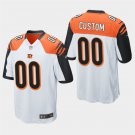 Bengals Custom Name and Number White Stitched Game Jersey