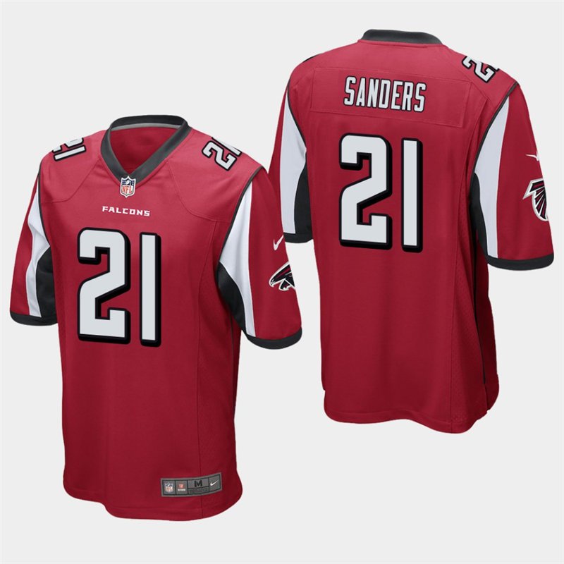 Atlanta Falcons #21 Deion Sanders Red Stitched Game Jersey