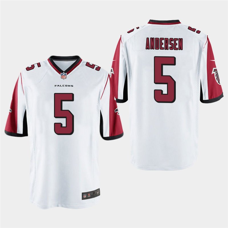 Atlanta Falcons #5 Morten Andersen White Stitched Game Jersey