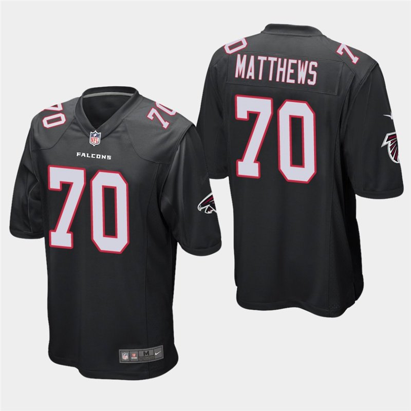 Atlanta Falcons #70 Jake Matthews Black Stitched Game Jersey
