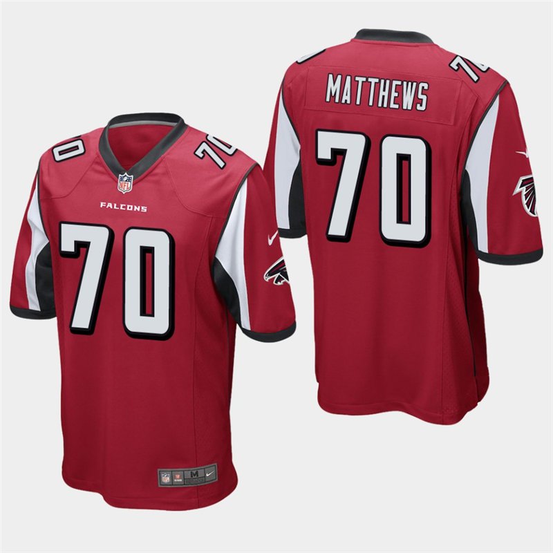 Atlanta Falcons #70 Jake Matthews Red Stitched Game Jersey
