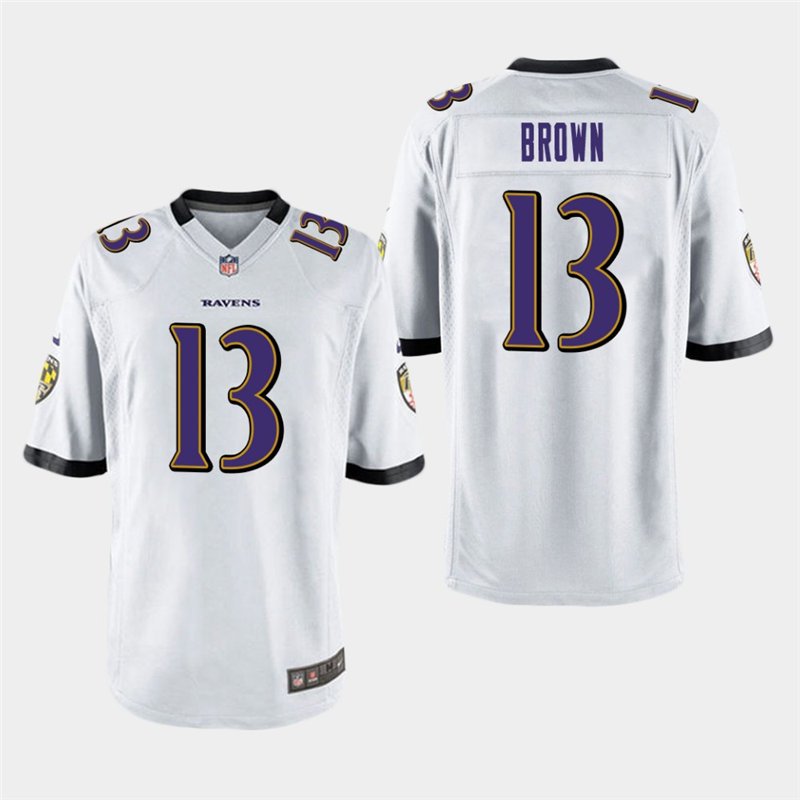 Baltimore Ravens #13 John Brown White Stitched Game Jersey