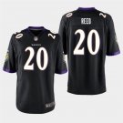 Baltimore Ravens #20 Ed Reed Black Stitched Game Jersey