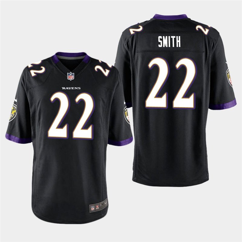 Baltimore Ravens #22 Jimmy Smith Black Stitched Game Jersey