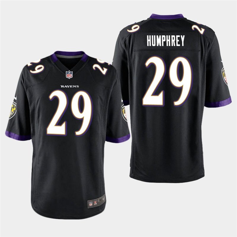Baltimore Ravens #29 Marlon Humphrey Black Stitched Game Jersey
