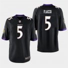 Baltimore Ravens #5 Joe Flacco Black Stitched Game Jersey
