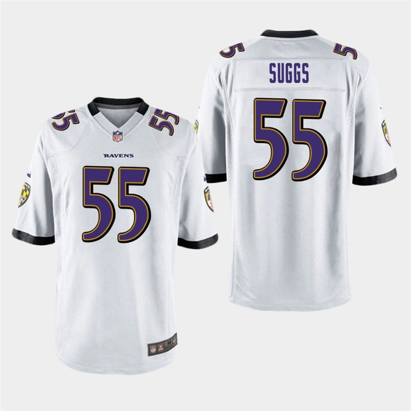 Baltimore Ravens #55 Terrell Suggs White Stitched Game Jersey