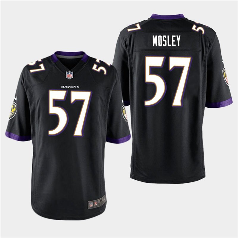 Baltimore Ravens #57 C.J. Mosley Black Stitched Game Jersey