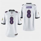 Baltimore Ravens #8 Lamar Jackson White Stitched Game Jersey