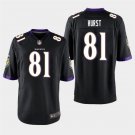 Baltimore Ravens #81 Hayden Hurst Black Stitched Game Jersey