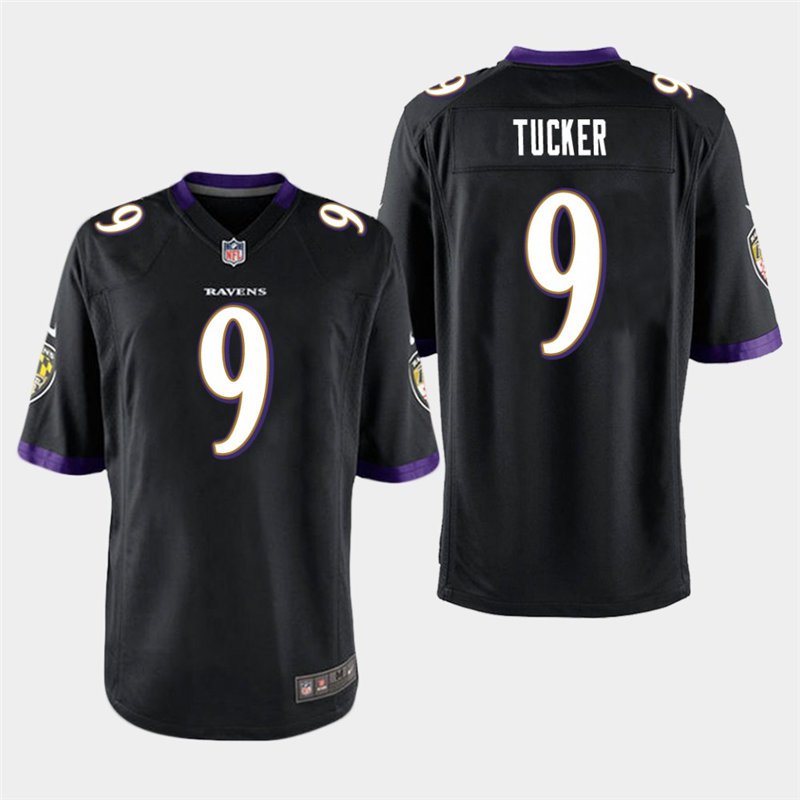 Baltimore Ravens #9 Justin Tucker Black Stitched Game Jersey