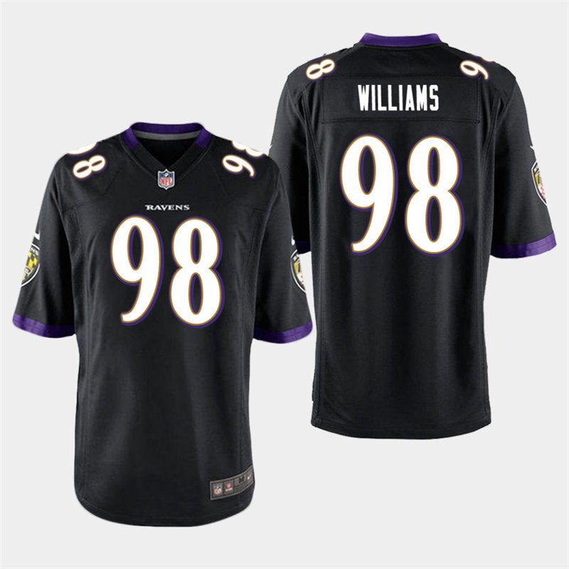 Baltimore Ravens #98 Brandon Williams Black Stitched Game Jersey