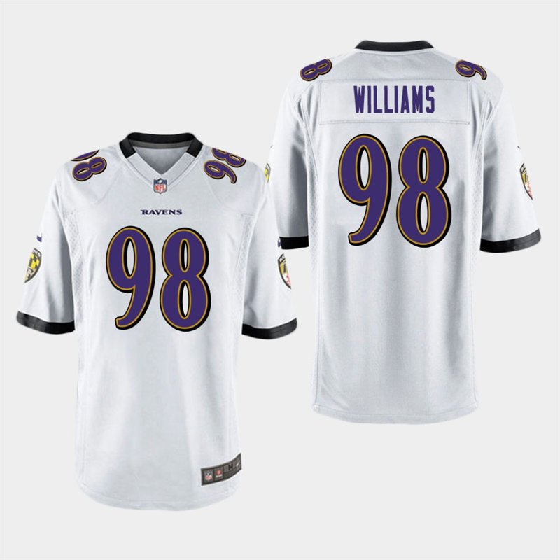 Baltimore Ravens #98 Brandon Williams White Stitched Game Jersey