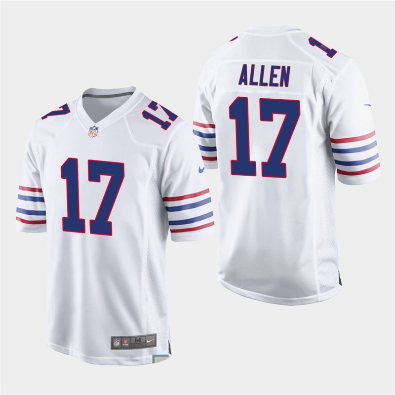 Buffalo Bills 17 Josh Allen White Stitched Game Jersey
