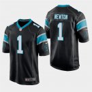 Carolina Panthers #1 Cam Newton Black Stitched Game Jersey