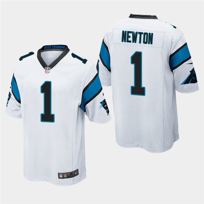 Carolina Panthers #1 Cam Newton White Stitched Game Jersey