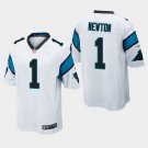 Carolina Panthers #1 Cam Newton White Stitched Game Jersey