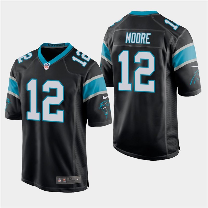 Carolina Panthers #12 D.J. Moore Black Stitched Game Jersey